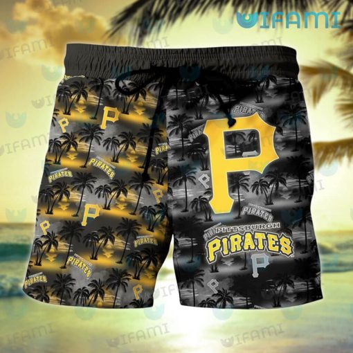 Pittsburgh Pirates Hawaiian Shirt Sunset Dark Coconut Tree Pirates Gift