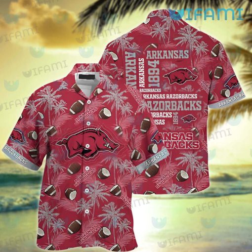 Razorbacks Hawaiian Shirt Coconut Football Pattern Arkansas Razorbacks Gift