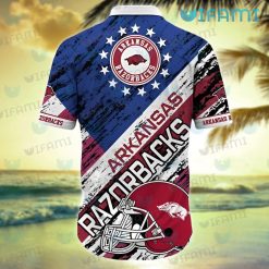 Razorbacks Hawaiian Shirt Football Helmet Logo Arkansas Razorbacks Present Back