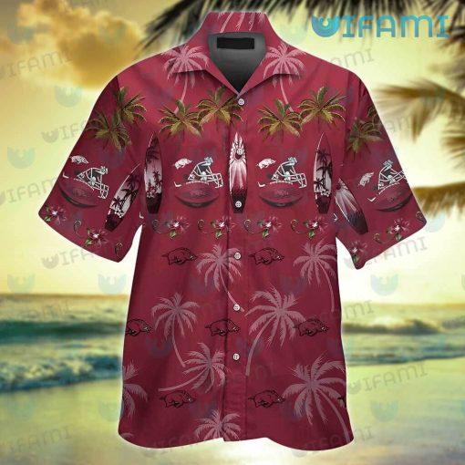 Razorbacks Hawaiian Shirt Football Helmet Surfboard Arkansas Razorbacks Gift