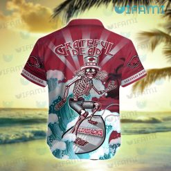 Razorbacks Hawaiian Shirt Grateful Dead Skeleton Surfing Arkansas Razorbacks Gift