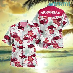 Razorbacks Hawaiian Shirt Hibiscus Palm Leaf Arkansas Razorbacks Gift