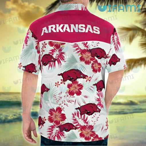 Razorbacks Hawaiian Shirt Hibiscus Palm Leaf Arkansas Razorbacks Gift