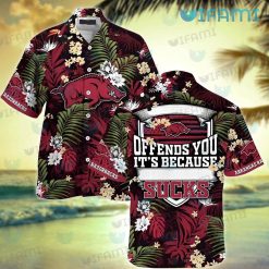 Razorbacks Hawaiian Shirt If This Flag Offends You Arkansas Razorbacks Gift
