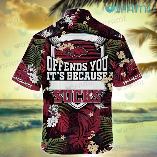 Razorbacks Hawaiian Shirt If This Flag Offends You Arkansas Razorbacks Gift