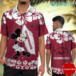 Razorbacks Hawaiian Shirt Mickey Surfboard Arkansas Razorbacks Gift