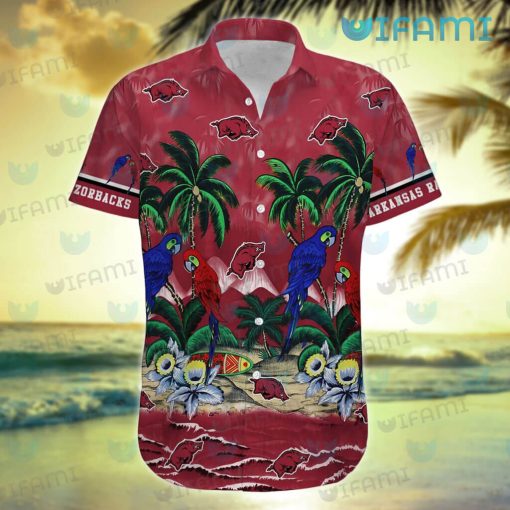 Razorbacks Hawaiian Shirt Parrot Couple Tropical Beach Arkansas Razorbacks Gift