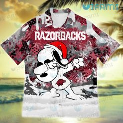 Razorbacks Hawaiian Shirt Snoopy Dabbing Snowflake Arkansas Razorbacks Present