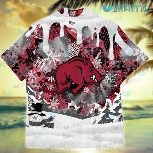 Razorbacks Hawaiian Shirt Snoopy Dabbing Snowflake Arkansas Razorbacks Gift