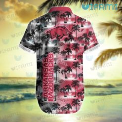 Razorbacks Hawaiian Shirt Sunset Dark Coconut Tree Arkansas Razorbacks Gift