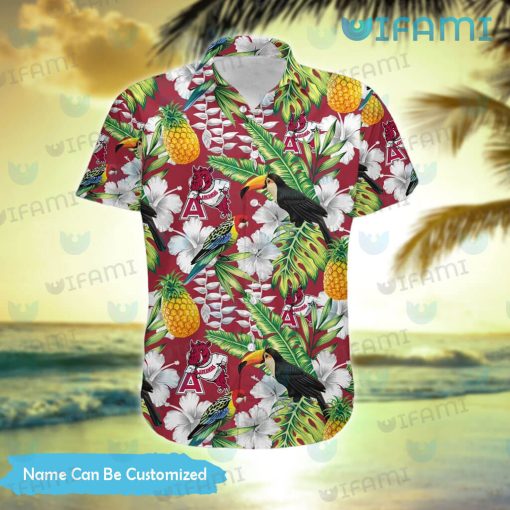 Razorbacks Hawaiian Shirt Toucan Rosella Pineapple Arkansas Razorbacks Gift