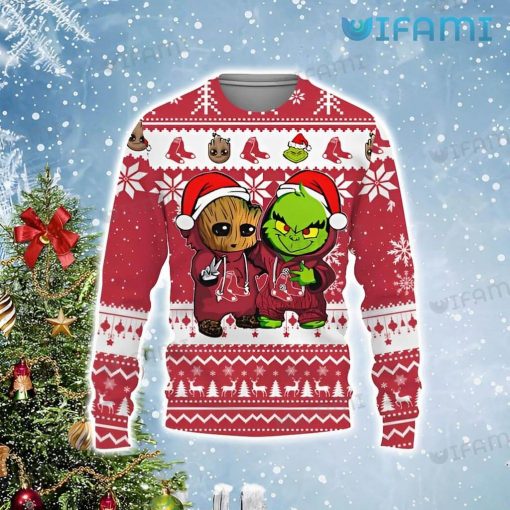 Red Sox Christmas Sweater Baby Groot Grinch Boston Red Sox Gift