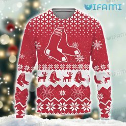 Red Sox Christmas Sweater Triangle Pattern Boston Red Sox Present