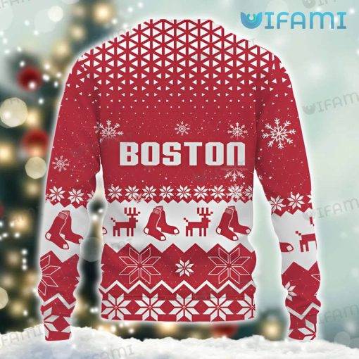 Red Sox Christmas Sweater Triangle Pattern Boston Red Sox Gift