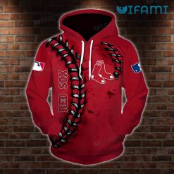 Red Sox Hoodie 3D Baseball Stitches Boston Red Sox Gift