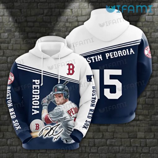 Red Sox Hoodie 3D Dustin Pedroia Signature Boston Red Sox Gift