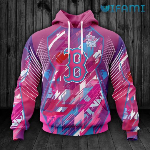 Red Sox Hoodie 3D Fearless Again Breast Cancer Boston Red Sox Gift