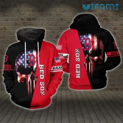 Red Sox Hoodie 3D Punisher Skull USA Flag Boston Red Sox Gift