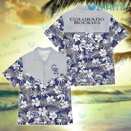 Rockies Hawaiian Shirt Hibiscus Palm Leaf Colorado Rockies Gift