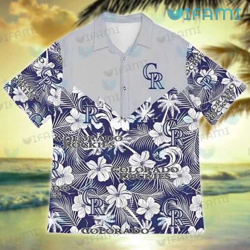 Rockies Hawaiian Shirt Hibiscus Palm Leaf Colorado Rockies Gift