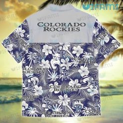 Rockies Hawaiian Shirt Hibiscus Palm Leaf Colorado Rockies Present Back