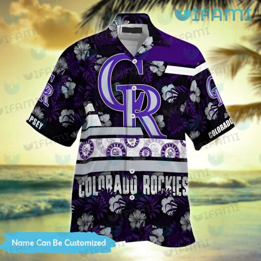 Rockies Hawaiian Shirt Hibiscus Tropical Leaf Custom Colorado Rockies Gift