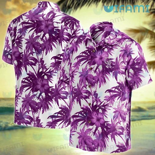 Rockies Hawaiian Shirt Purple Tropical Tree Colorado Rockies Gift