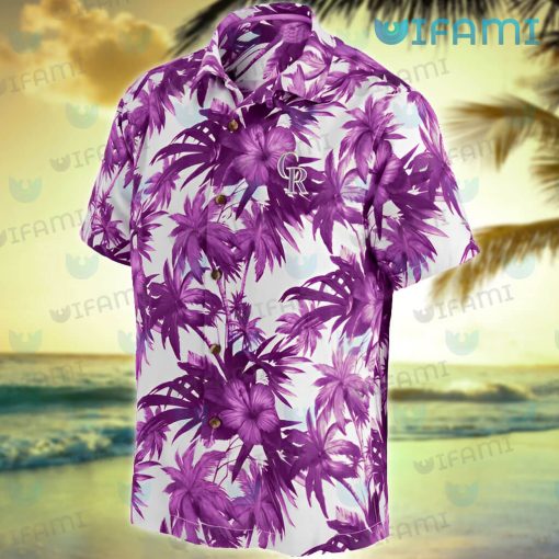 Rockies Hawaiian Shirt Purple Tropical Tree Colorado Rockies Gift