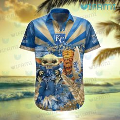 Royals Hawaiian Shirt Baby Yoda Tiki Mask Kansas City Royals Present