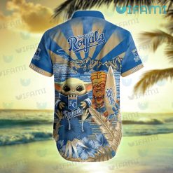 Royals Hawaiian Shirt Baby Yoda Tiki Mask Kansas City Royals Present Back
