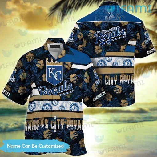 Royals Hawaiian Shirt Hibiscus Palm Leaf Custom Kansas City Royals Gift