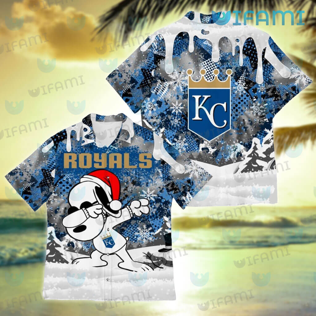 Royals Hawaiian Shirt Snoopy Dabbing Snowflake Kansas City Royals Gift