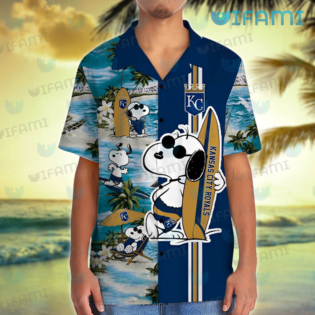Royals Hawaiian Shirt Snoopy Surfing Beach Kansas City Royals Gift