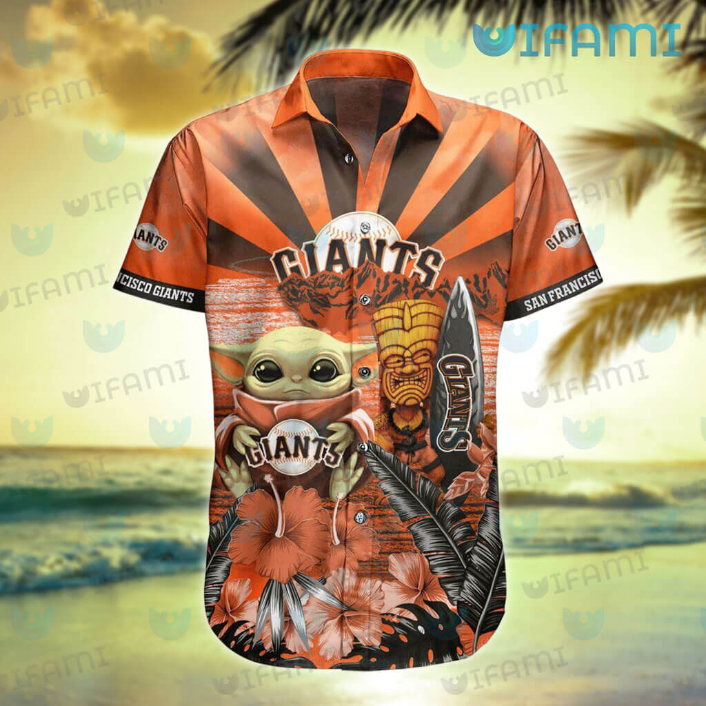San Francisco Giants MLB Baby Yoda Tiki Flower Hawaiian Shirt -  Freedomdesign