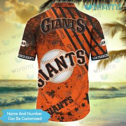 SF Giants Hawaiian Shirt Grunge Pattern Personalized San Francisco Giants Present Back