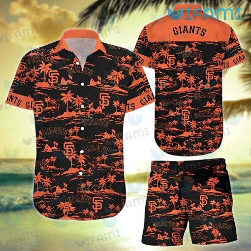 SF Giants Hawaiian Shirt Island Coconut Tree San Francisco Giants Gift