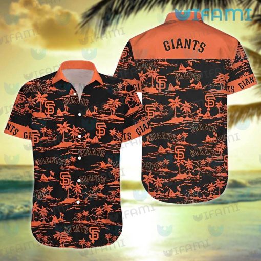 SF Giants Hawaiian Shirt Island Coconut Tree San Francisco Giants Gift