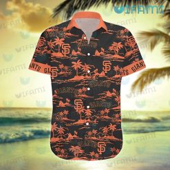 SF Giants Hawaiian Shirt Island Coconut Tree San Francisco Giants Present Front