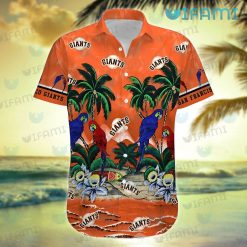 SF Giants Hawaiian Shirt Parrot Tropical Sea San Francisco Giants Present Front