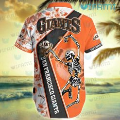 SF Giants Hawaiian Shirt Skeleton Dancing San Francisco Giants Present Back