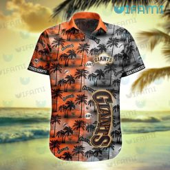 SF Giants Hawaiian Shirt Sunset Dark Coconut Tree San Francisco Giants Present