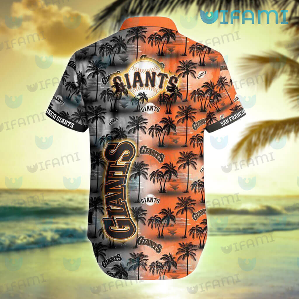 SF Giants Hawaiian Shirt Sunset Dark Coconut Tree San Francisco