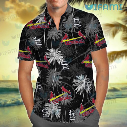 STL Cardinals Hawaiian Shirt Black Coconut Tree St Louis Cardinals Gift