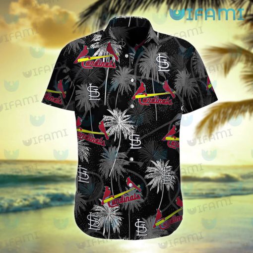 STL Cardinals Hawaiian Shirt Black Coconut Tree St Louis Cardinals Gift