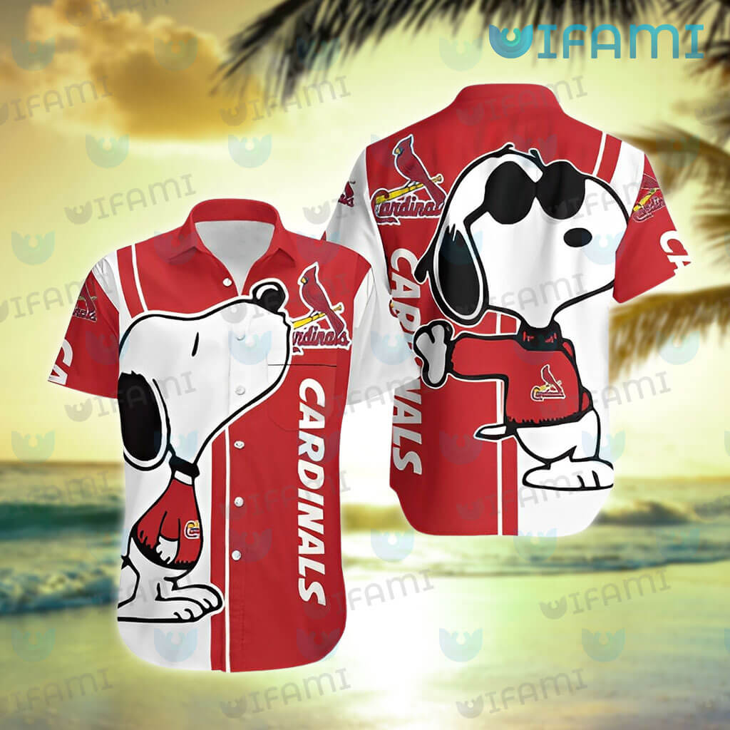 STL Cardinals Hawaiian Shirt Snoopy Kiss Logo St Louis Cardinals