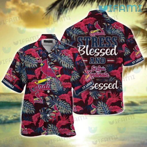 STL Cardinals Hawaiian Shirt Stress Blessed Obsessed St Louis Cardinals Gift