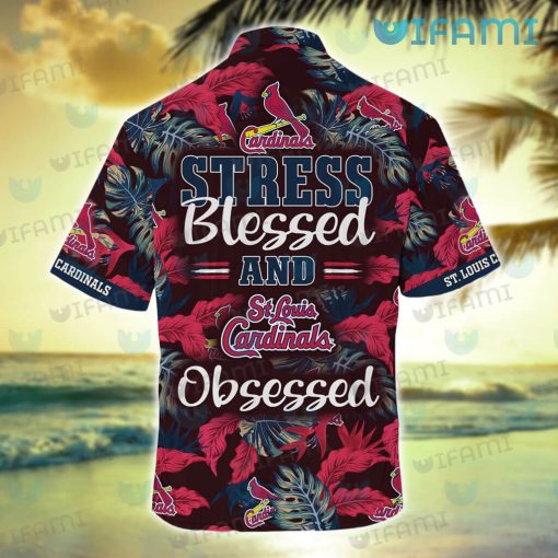 STL Cardinals Hawaiian Shirt Stress Blessed Obsessed St Louis Cardinals Gift