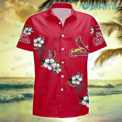 STL Cardinals Hawaiian Shirt White Hibiscus St Louis Cardinals Gift