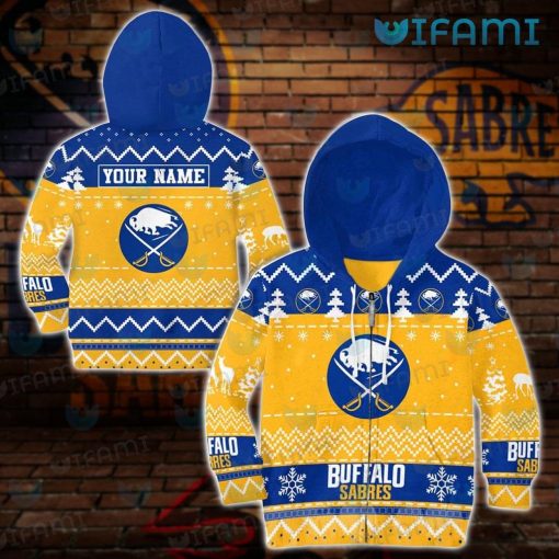 Sabres Hoodie 3D Christmas Chevron Pattern Buffalo Sabres Gift