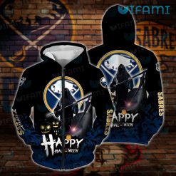 Sabres Hoodie 3D Grim Reaper Happy Halloween Buffalo Sabres Zipper